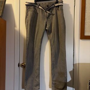 Armani Exchange J130 Skinny Mens Size 38 Long Gray Denim Jeans W/belt
